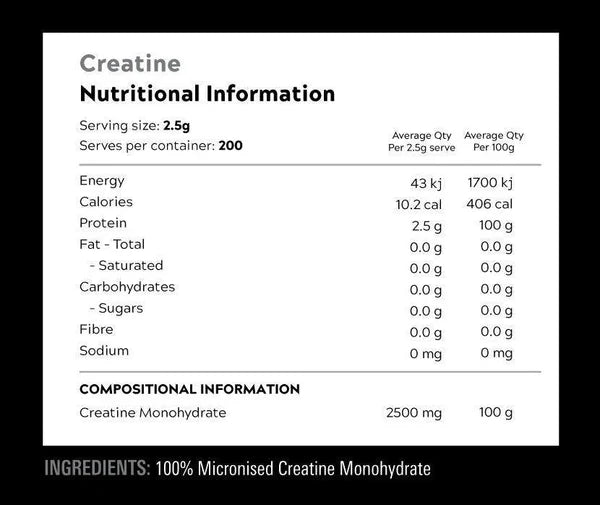 CREATINE MONOHYDRATE (MICRONIZED) BY SWITCH NUTRITION